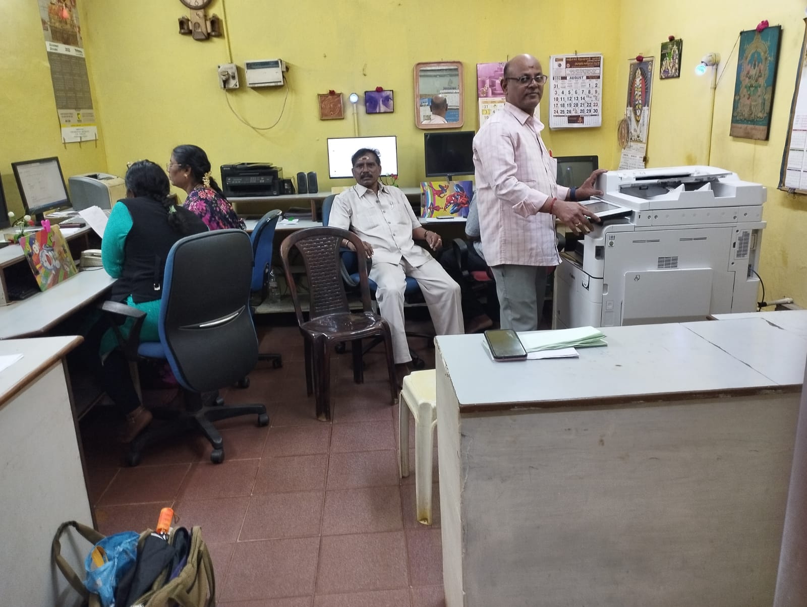 Wooden table for discussions
